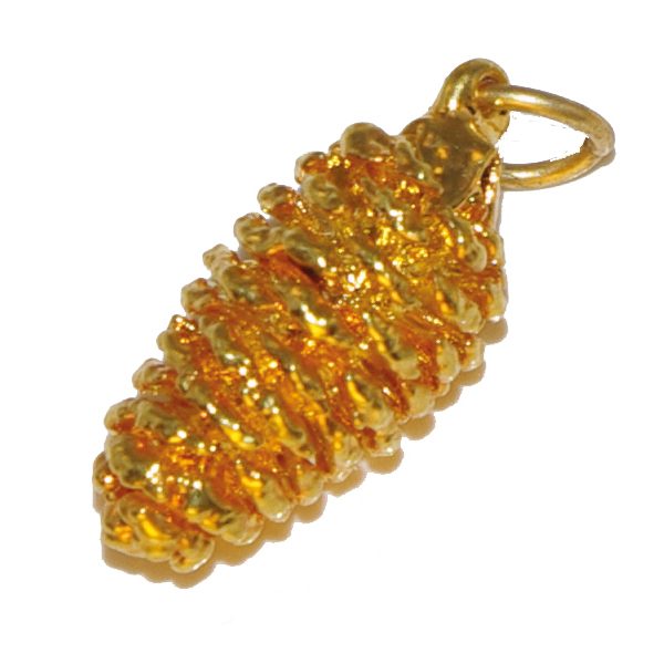 Alder Cone Gold Pendant