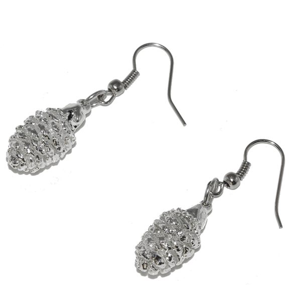 Alder Cones Silver Earrings