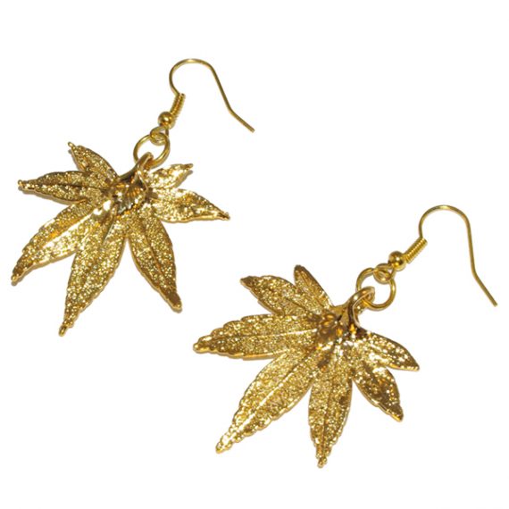 Japanese Maple Gold Earrings