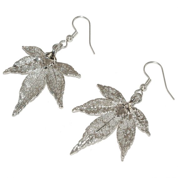 Japanese Maple Silver Earrings